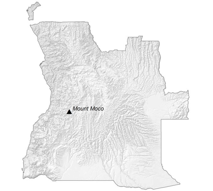 Angola Elevation Map