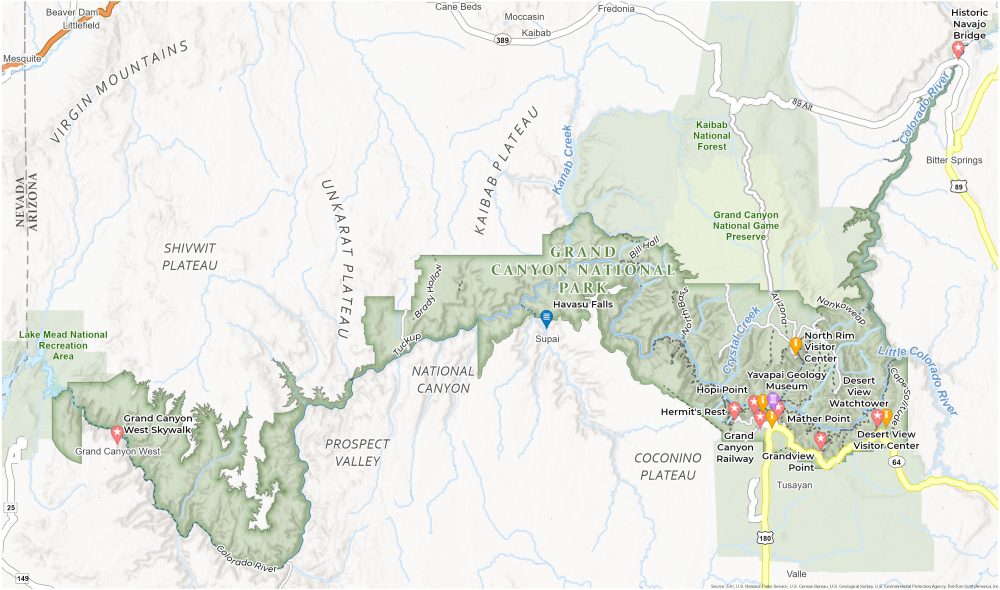 Grand Canyon National Park Map