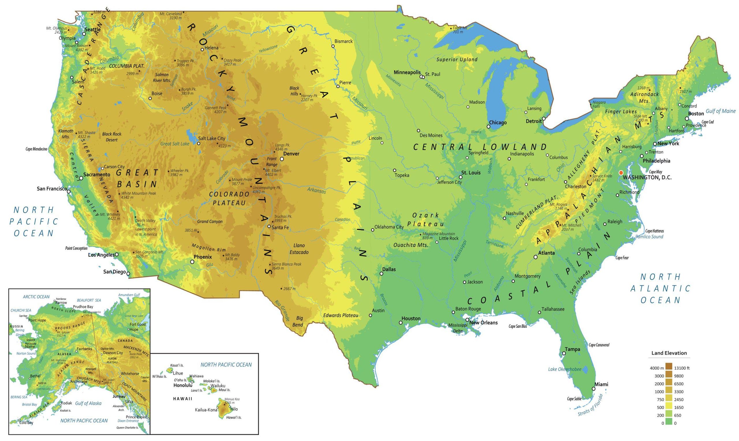 US Physical Map